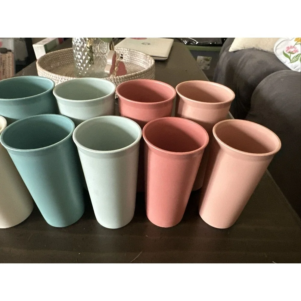 12 Vintage Tupperware Pastel Tumbler 115 & 116 Drinking Glass Cup Made In USA 6